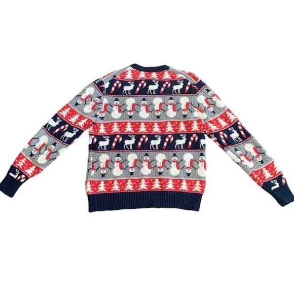 Christmas Snowman Sweater 100% Cotton | ST JOHN’S BAY| Men's M /Women's L - Picture 2 of 5